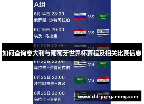 如何查询意大利与葡萄牙世界杯赛程及相关比赛信息